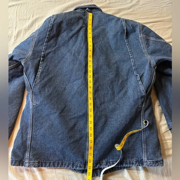 Carhartt “Southwest Look” Washed Denim Blanket-Lined Chore Coat (CB1003) - Picture 15 of 16